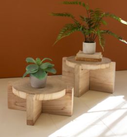 SET OF TWO WOODEN DISPLAY STOOLS (MIN 2) SET OF TWO WOODEN DISPLAY STOOLS (MIN 2)