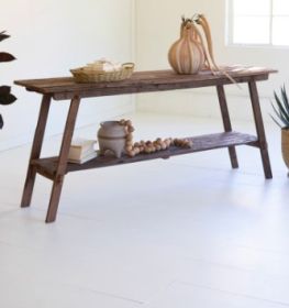 RECLAIMED WOOD CONSOLE WITH LOWER SHELF RECLAIMED WOOD CONSOLE WITH LOWER SHELF