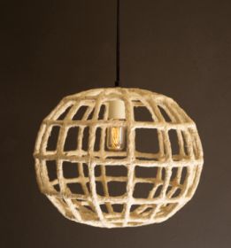 SHORT PAPER MACHE GRID PENDANT LIGHT SHORT PAPER MACHE GRID PENDANT LIGHT